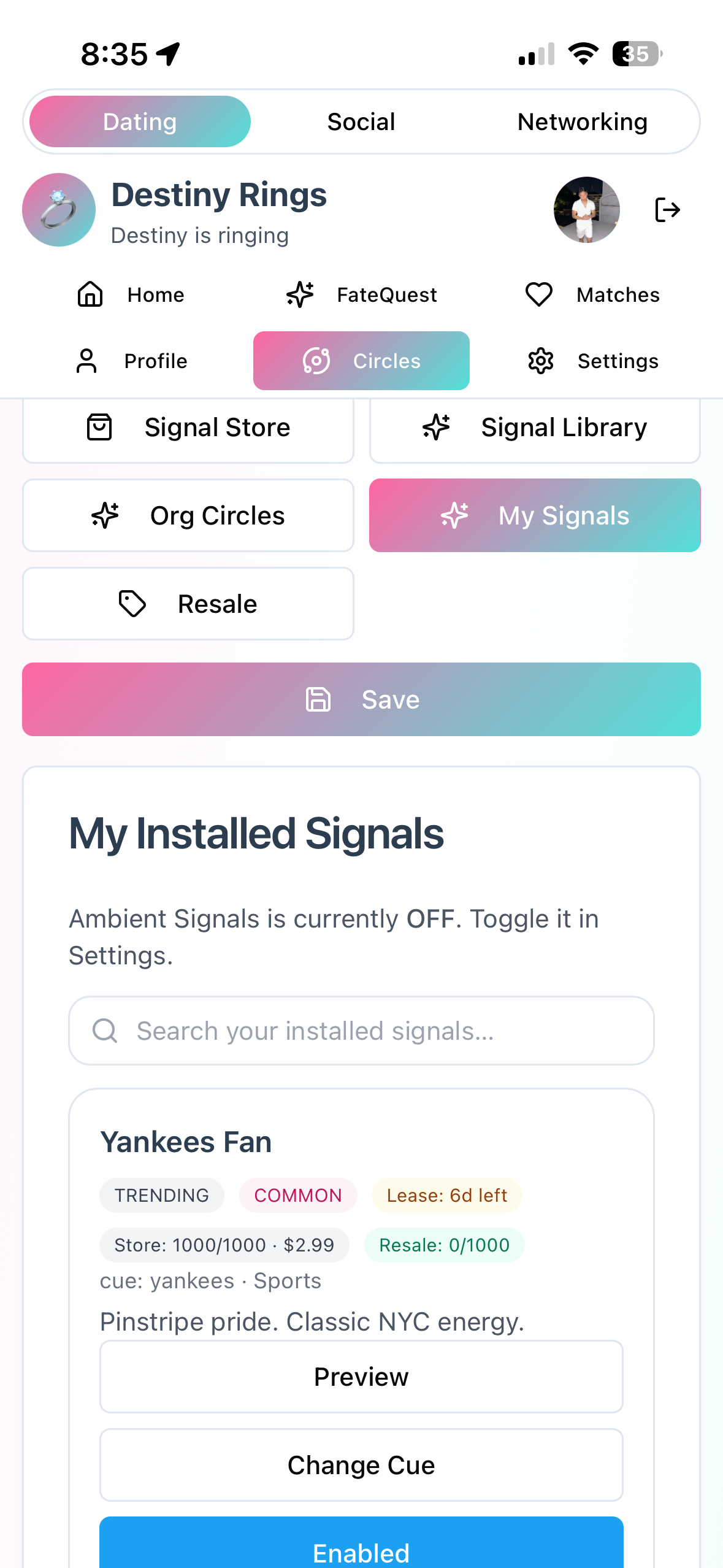 Circles screen