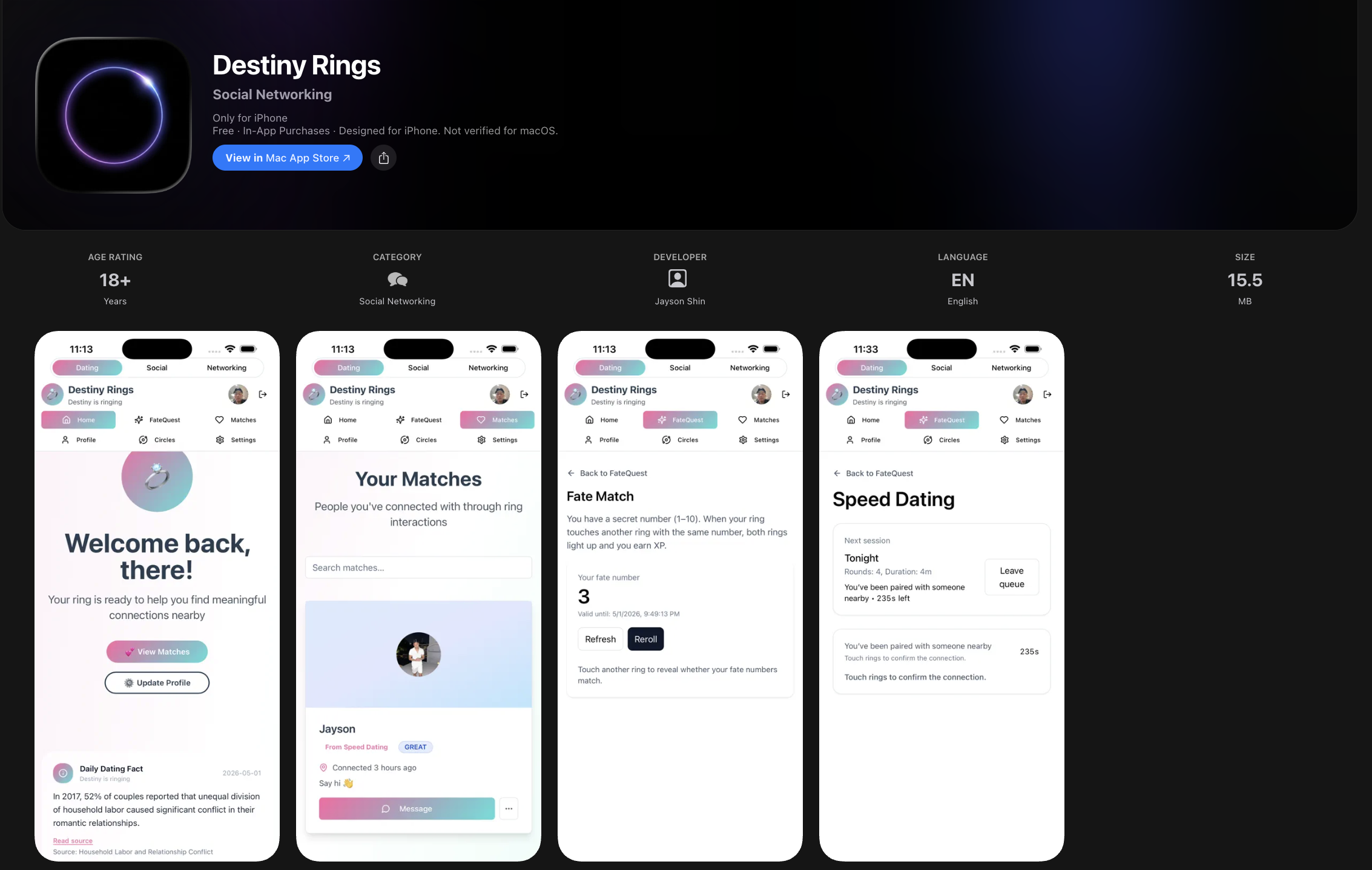 After Eight Months, Destiny Rings Is Finally Live on the App Store